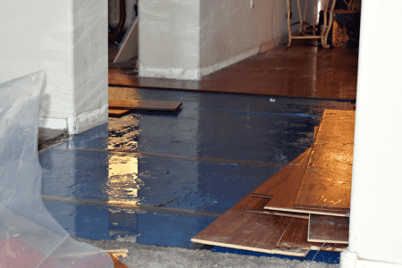 House with flooded floor House with flooded floor